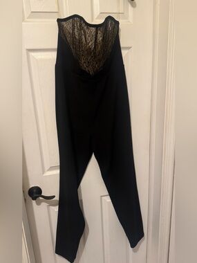 Strapless black lace jumpsuit